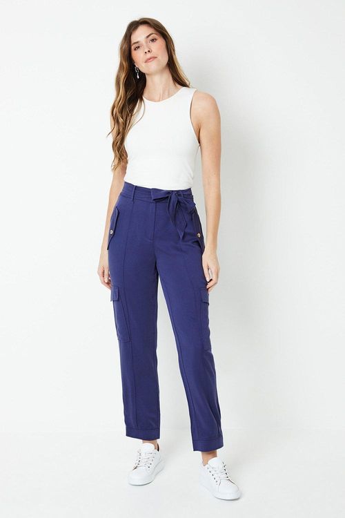 Womens Belted Utility Trouser