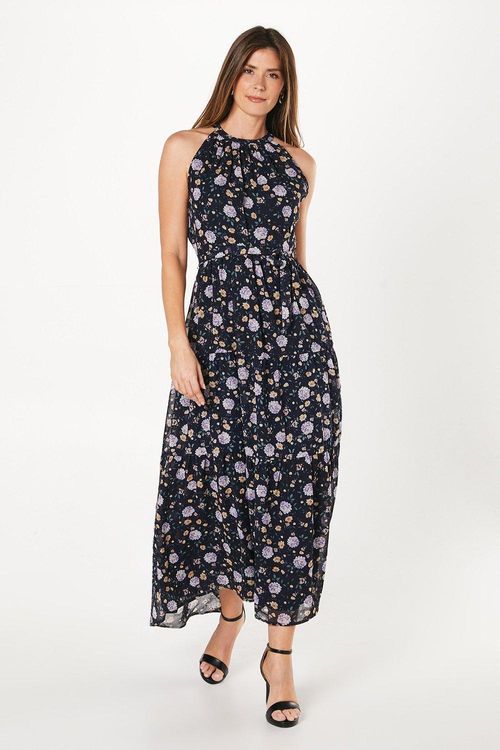 Womens Floral Tiered Belted...