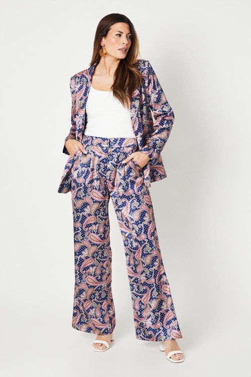 Womens Premium Printed Wide Leg Trousers