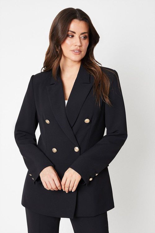 Womens Double Breasted Military Blazer