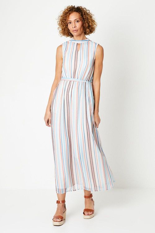 Womens Stripe Print Chiffon...