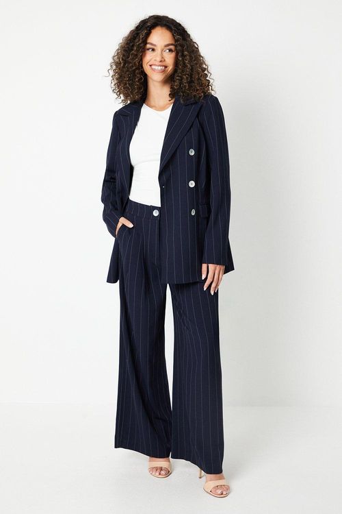 Womens Stripe Wide Leg Trouser