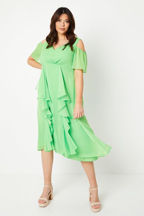 Womens Curve Ruffle Front...