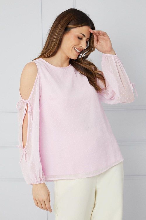 Womens Dobby Cold Shoulder...
