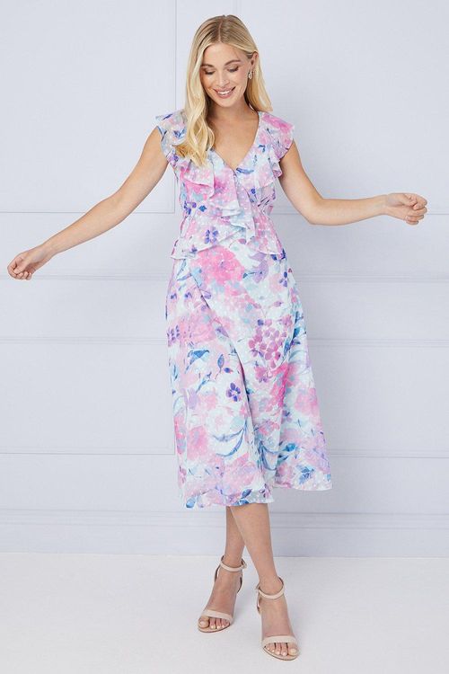 Womens Petite Floral Dobby...