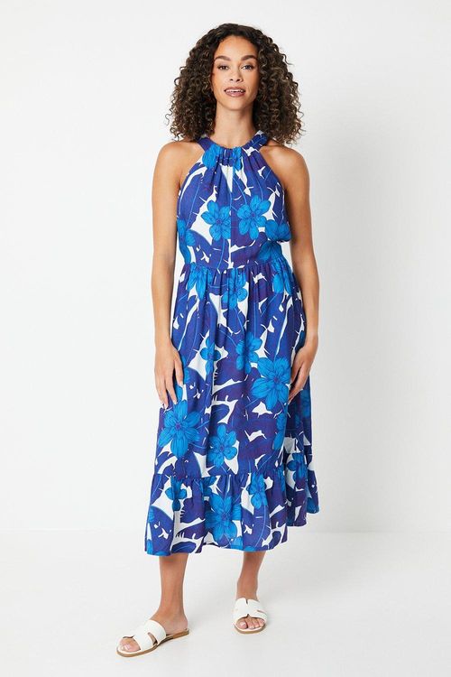 Womens Blue Leaf Print...