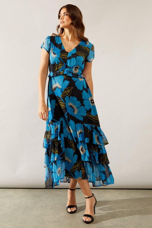 Womens Floral Print Chiffon...