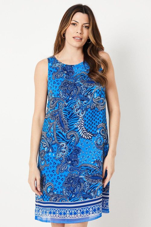 Womens Blue Paisley Border...