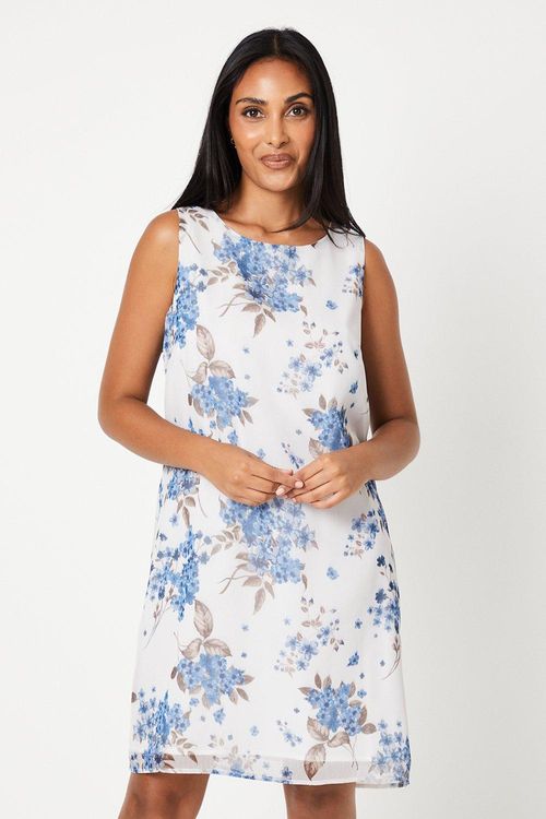 Womens Petite Blue Floral...