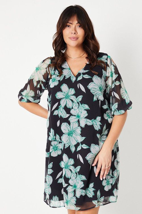 Womens Curve Black Floral...