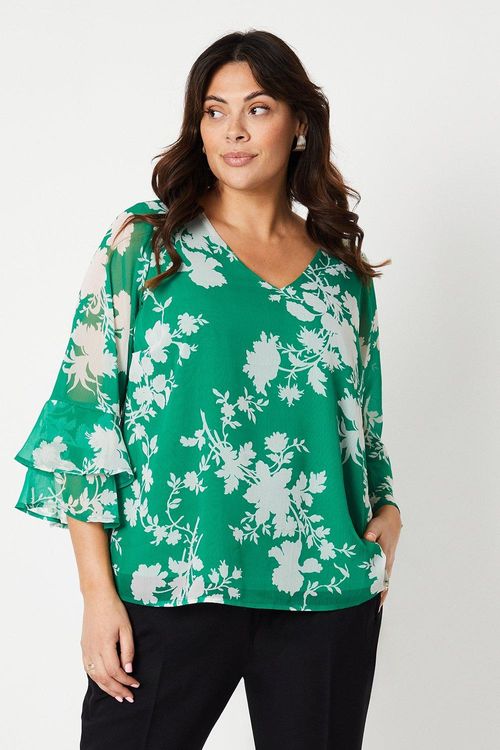 Womens Curve Green Floral...