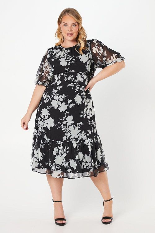 Womens Curve Black Floral...