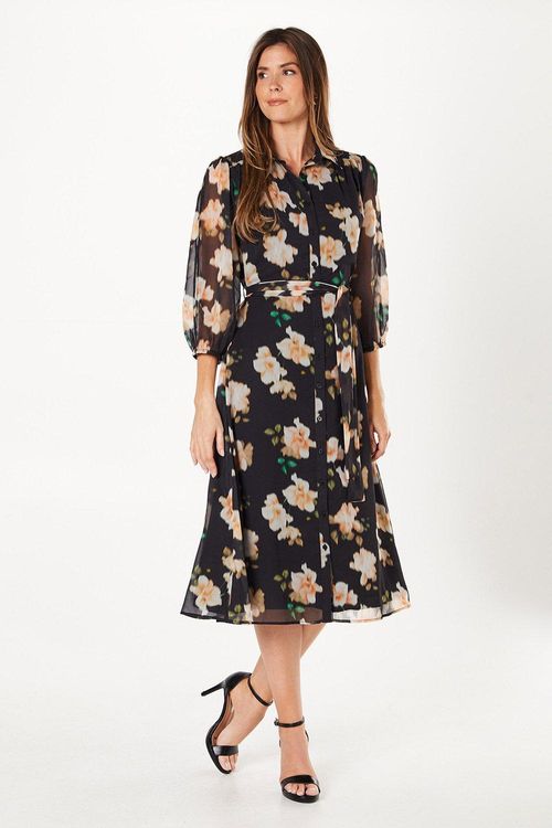 Womens Blurred Floral Cold...