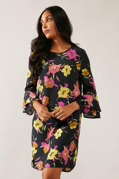 Womens Petite Black Floral...