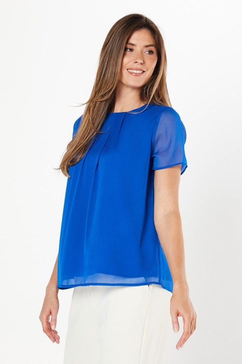 Womens Pleat Neck Top