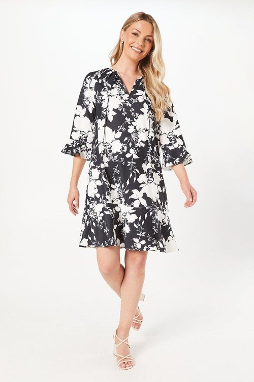 Womens Floral Print Ruffle...