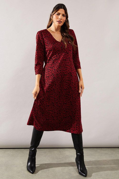 Womens Red Animal Jacquard...