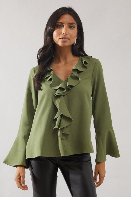 Womens Ruffle Detail Blouse