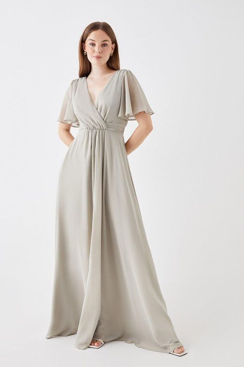 Womens Debut London by Coast Angel Sleeve Bridesmaids Maxi Dress