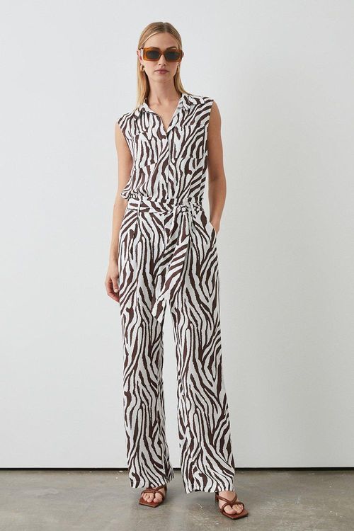 Womens Brown Zebra Print...