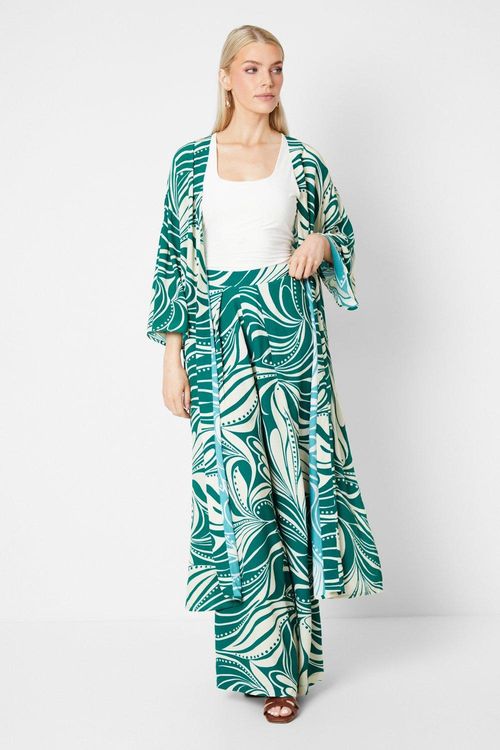Womens Green Abstract Wide...