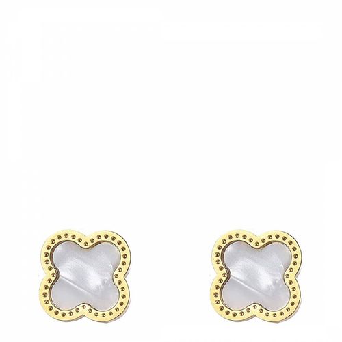 18K Gold Mother Of Pearl Stud...