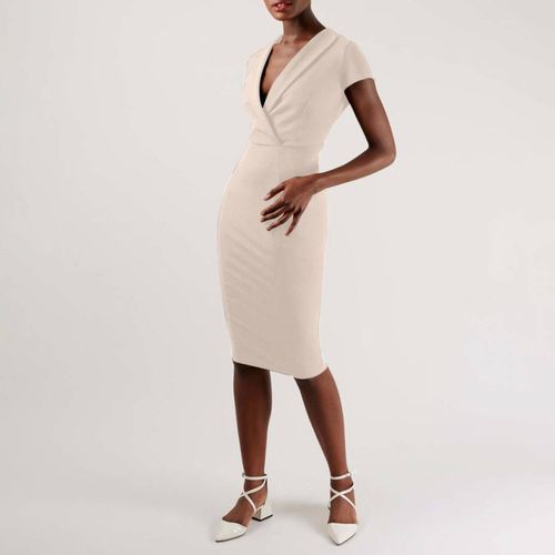 Cream Bodycon Collar Wrap...