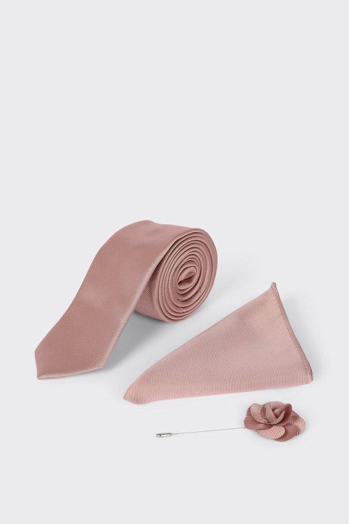 Mens Wedding Plain Tie Set...