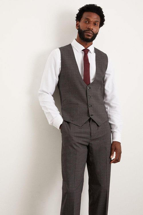 Mens Tailored Fit Semi Plain...