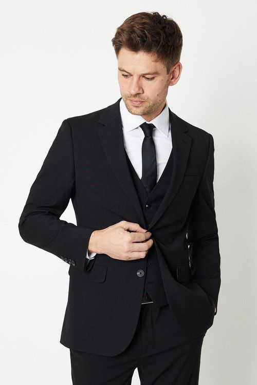 Mens Tailored Fit Black...