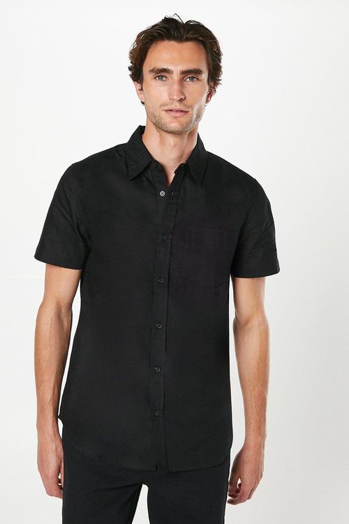 Mens Black Short Sleeve...