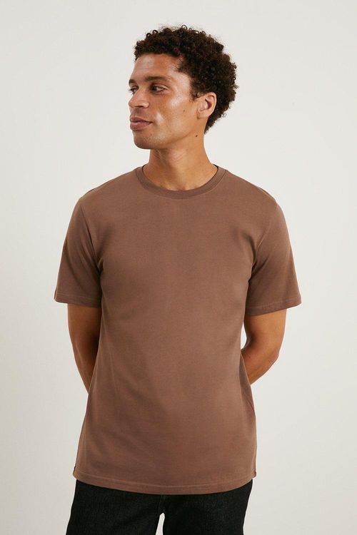 Mens Slim Fit Brown Short...