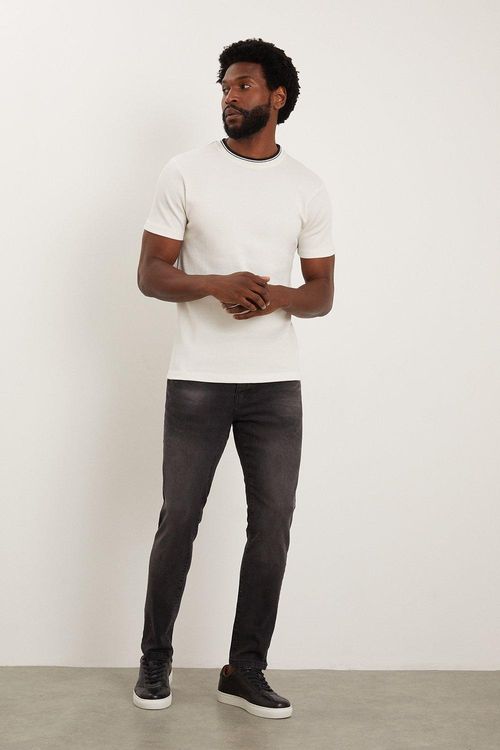 Mens Black Wash Skinny Fit...