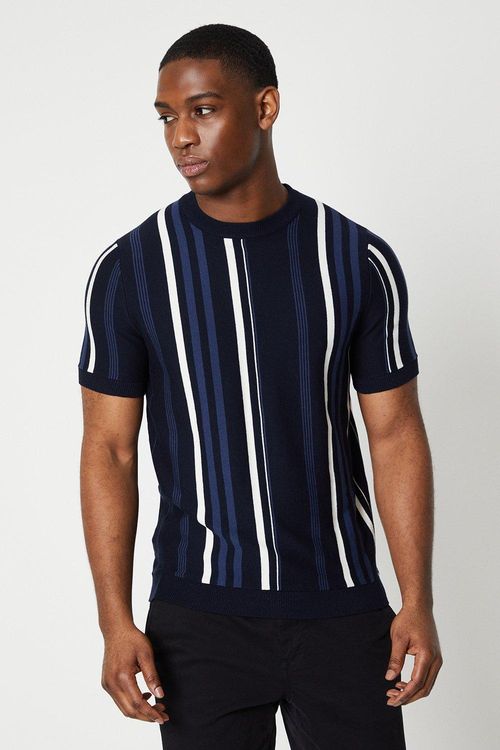 Mens Vertical Stripe Knitted...