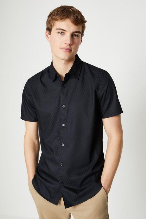 Mens Short Sleeve Jacquard...