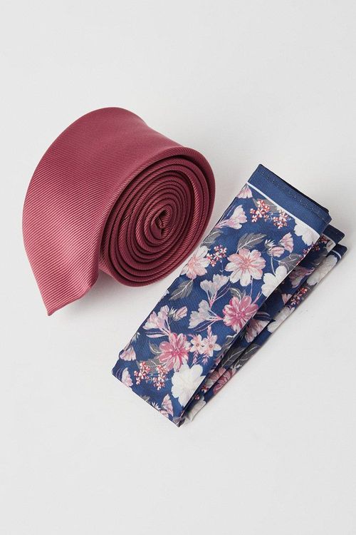 Mens Slim Tie With Floral...