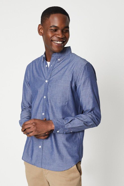 Mens Chambray Long Sleeve...