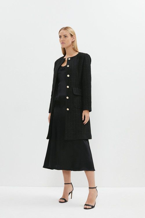 Boucle Formal Collarless Coat...