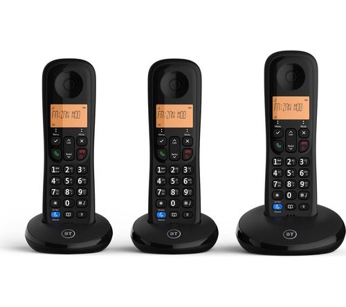 BT Premium 090632 Cordless Phone - Triple Handsets, Black, £119.99