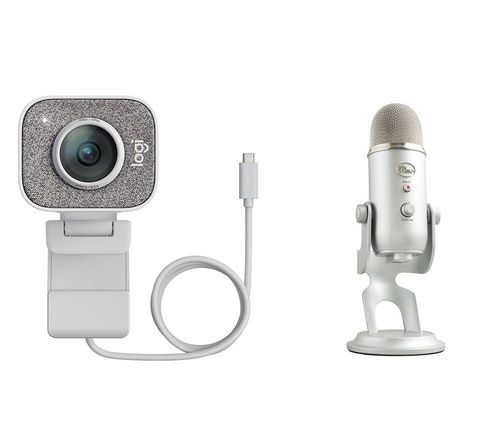 Blue Microphones Yeti Silver Bundle with Logitech C920S Pro HD Stream  Webcam 