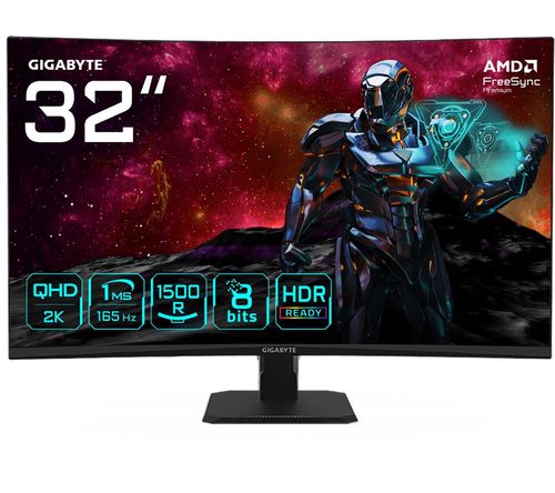 GIGABYTE G32QC A Quad HD 31.5" Curved VA Gaming Monitor - Black, Black