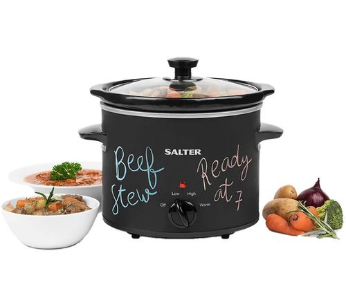 SALTER Chalkboard EK2842 Slow Cooker - Black, Black