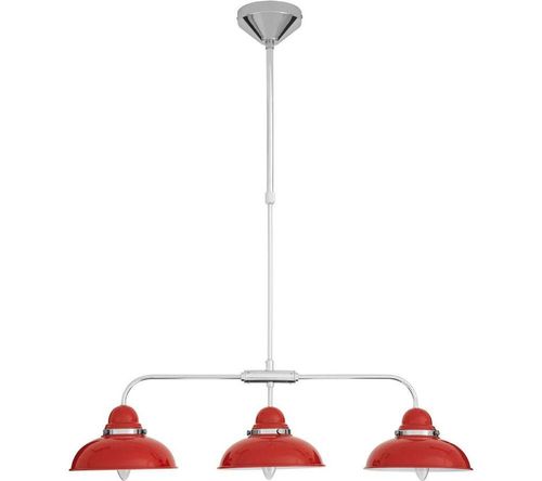 INTERIORS by Premier Jasper 3 Pendant Ceiling Light - Red & Chrome