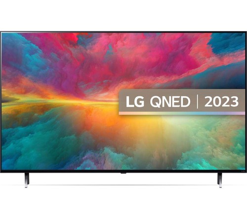75" LG 75QNED756RA  Smart 4K Ultra HD HDR QNED TV with Amazon Alexa, Silver/Grey,Blue