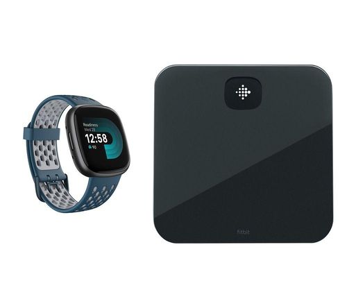 Fitbit Aria Air Smart Scale + Fitbit Inspire HR Fitness Tracker Bundle Black