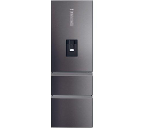 HAIER HTW5618EWMP Smart Fridge Freezer - Platinum Inox, Silver/Grey