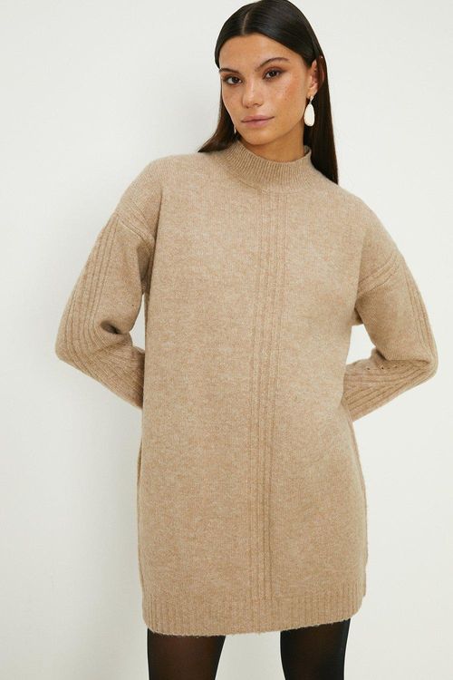 Funnel Neck Rib Detail Mini...