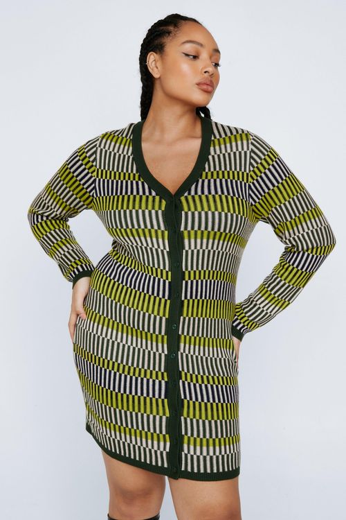 Plus Size Contrast Stripe...