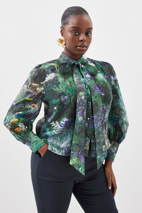 Plus Size Scenic Floral...