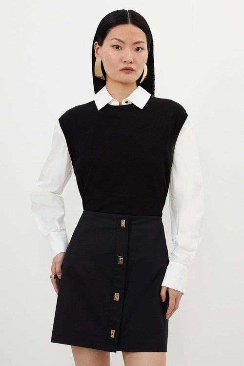 Techno Cotton Woven Skirt...